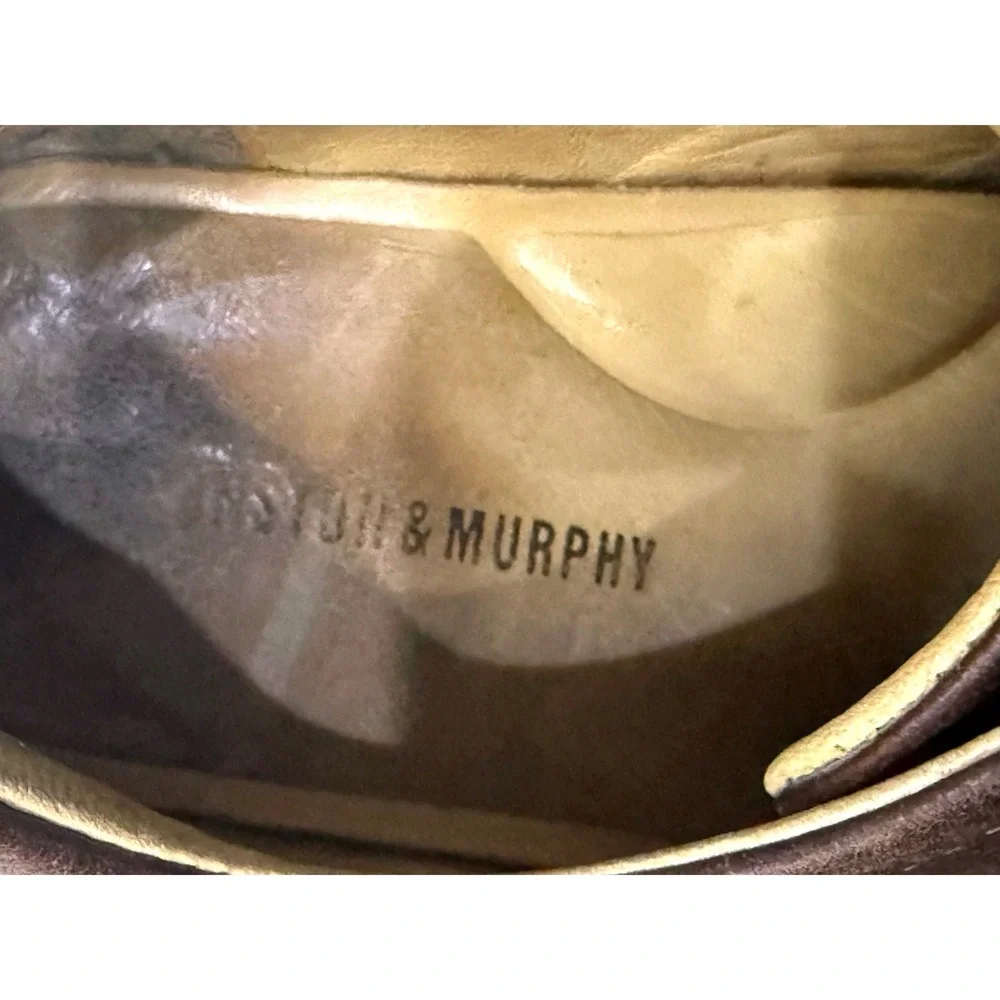 Johnson & Murphy Shuler Bicycle Brown Skeepskin Leather Dress Shoe Men's US 9.5